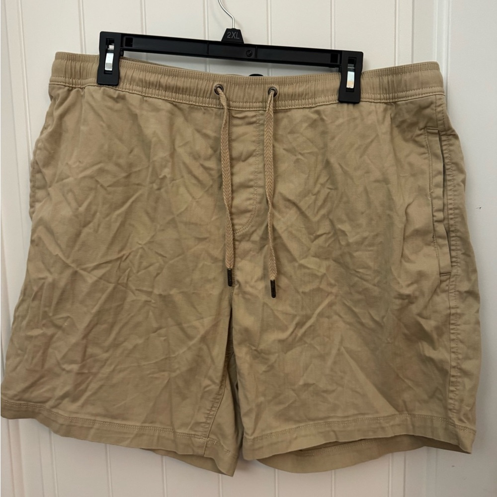 Men's Gap Tan Casual Shorts elastic waistband size XL #E